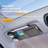 Large Capacity Car Sun Visor Organizer Solid Color Cards Holder Sunglasses Clip  Car Interior