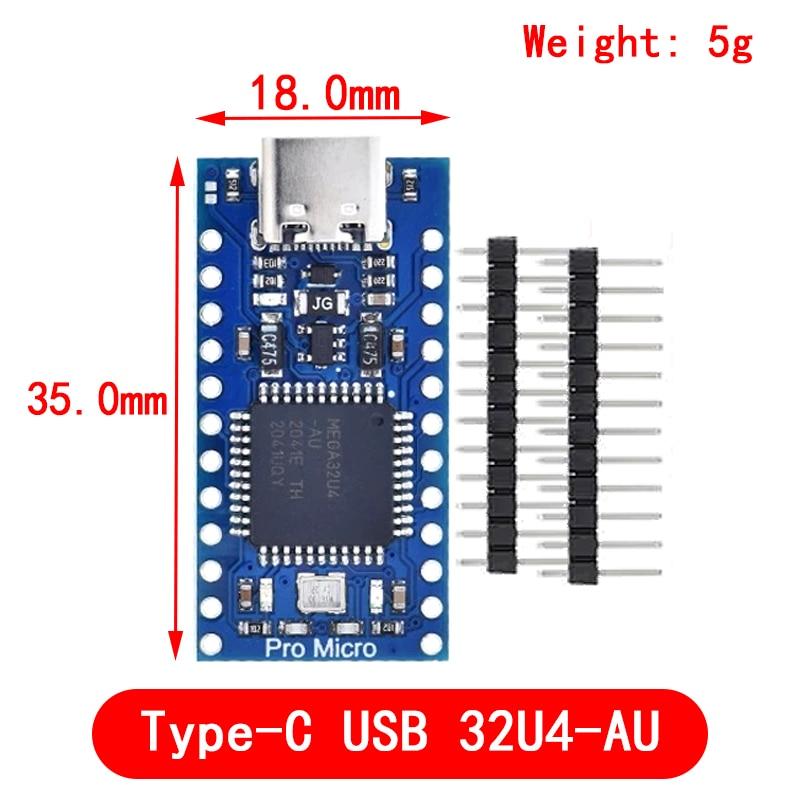 Оригинальный чип Pro Micro ATmega32U4 5 В 16 МГц, замена ATmega328 для Arduino Pro Mini с 2-рядным контактным разъемом для Leonardo UNO R3
