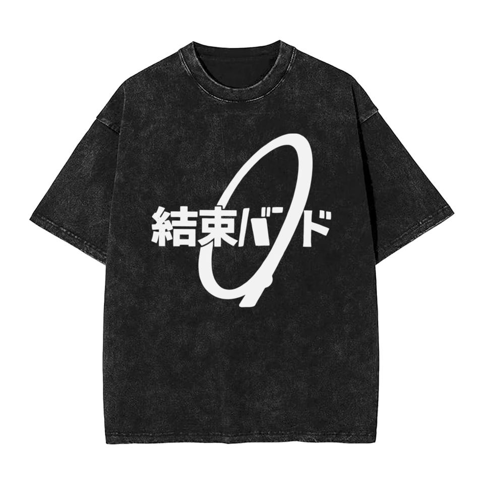 Harajuku Anime Introvert Bocchi The Rock Yamada Ryo Washed T shirt Men Simple Summer T shirts Fashion T shirt for Couple Top Tee