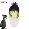 Demon Slayer Gyutaro Shabana Cosplay Wig Tattoo Sticker Daki Brother Black Green Hair New Anime Kimetsu No Yaiba Upper Rank Six