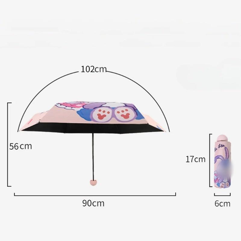 Portable Sun Umbrella Sunny and Rainy Umbrella Mini Pocket Cute Color Folding Umbrella Black Rubber UV Protection Sunshade