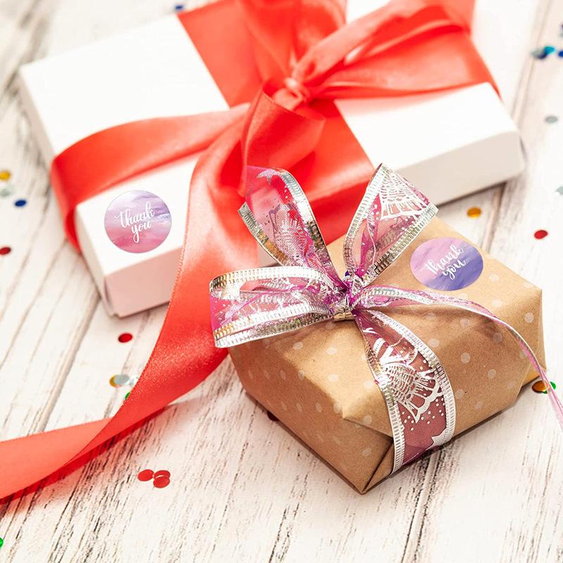 Цветные, Градиентные Наклейки Благодарности, Упаковка Подарков, Наклейки для Запечатывания, Декоративные Наклейки, Круглые, Самоклеящиеся Этикетки