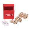 Model Dollhouse Miniature Letter Box With Mail Sack Postcard Mini Mailbox Simulation Furniture Toy