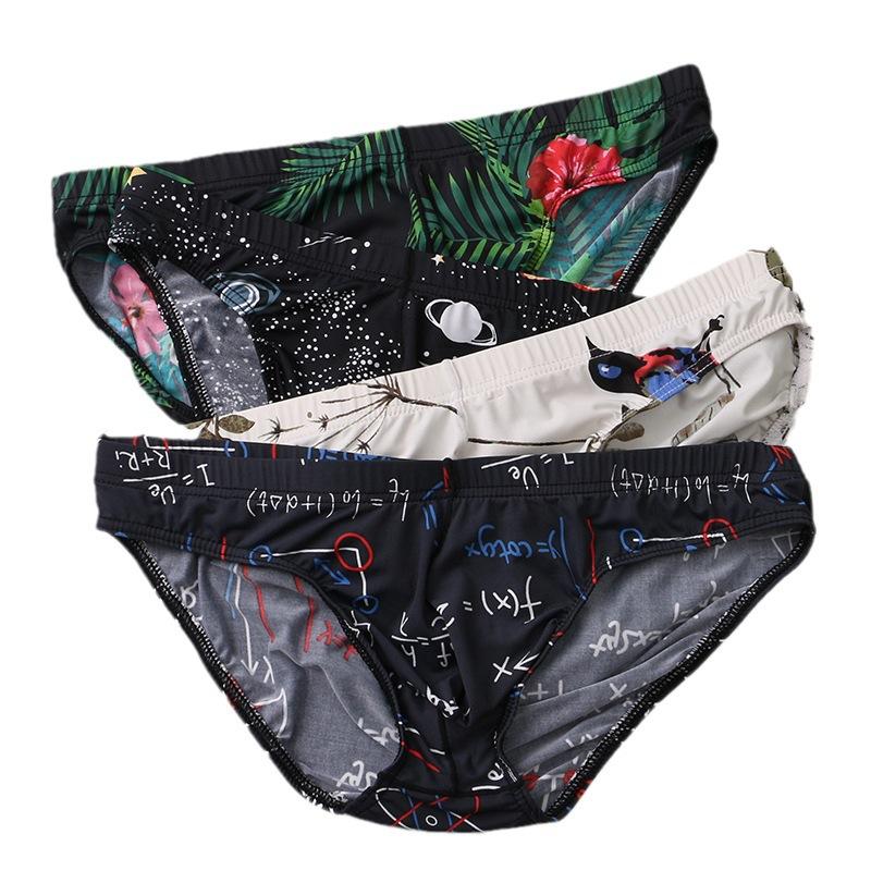 Мужское нижнее белье Ледяной шелк Большой размер Прохладные летние трусы Дышащие трусы-треугольники Мужское облегающее нижнее белье