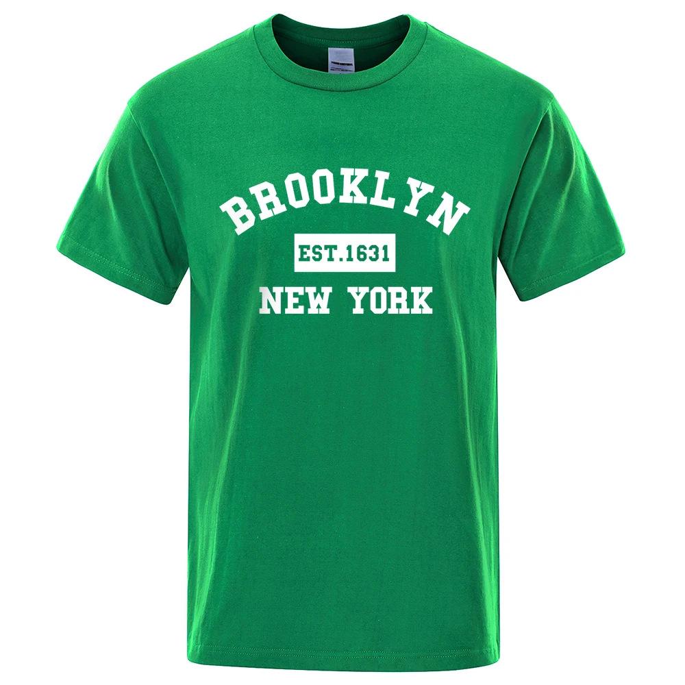 Мужская летняя повседневная хлопковая футболка Brooklyn East 1631 Нью-Йорк