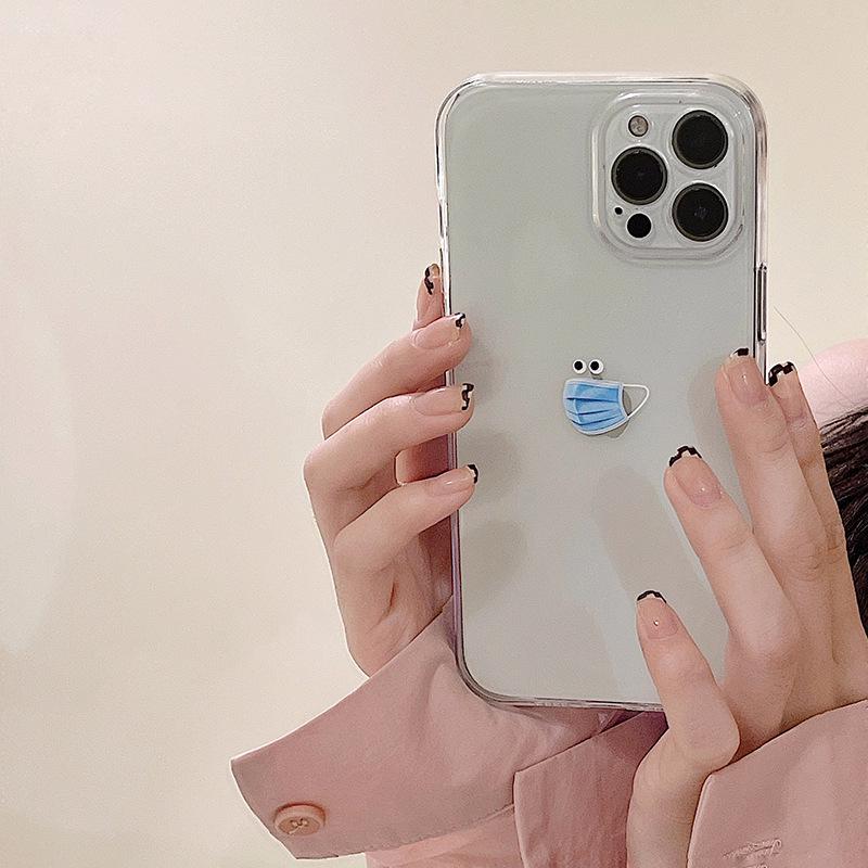 Прозрачный чехол Zhitai из ТПУ для iPhone 14 Pro Max с дизайном с мелкими отверстиями и выражением маски