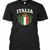 Футболка Italia Heritage с графическим принтом щита итальянского флага, унисекс, повседневный топ
