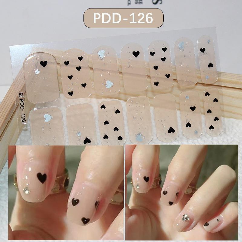 60 стилей DIY полуотвержденные гелевые наклейки для ногтей долговечные однотонные свежие цветы весной полоски для ногтей патч-слайдер наклейка с полным покрытием