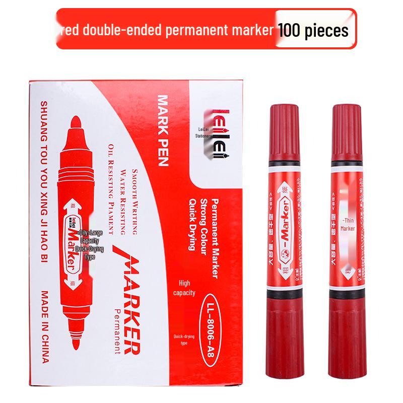 **Двусторонний детский маркер для рисования - Черный/Красный/Синий, Тонкий кончик, На водной основе**