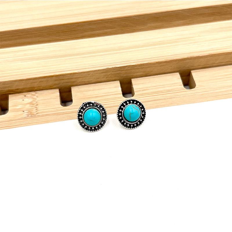 Набор ретро-богемных бирюзовых серег для женщин