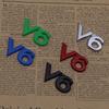 1pcs V6  Car 3D Metal Sticker Tail Rear Trunk  Number Letter Emblem Car Body Side Sticker Accessories