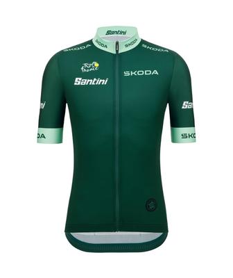 Веломайка Santini Tour DE France-Green Funline, мужская зеленая майка, размер XS