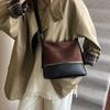 2025 Autumn New Bucket Bag Trendy Fashion Color Matching Portable Messenger Women's Bag Korean Niche Shoulder Messenger Bag