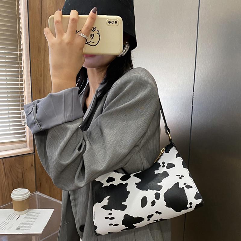 Fashion Zebra Print Women Handbag PU Leather Simple Underarm Shoulder Bags Female Daily Design CLE