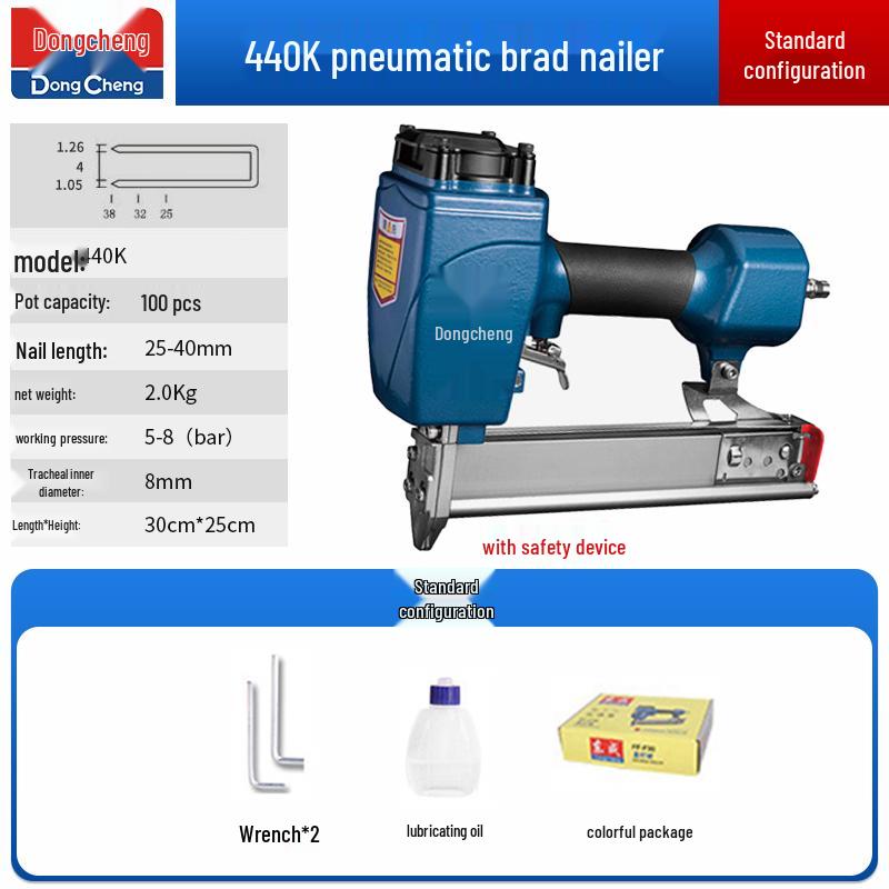 Пневматический гвоздезабиватель Dongcheng - F30 для деревообработки, гвозди-«комарики», стальные и степлер-гвоздезабиватель с гвоздями T50