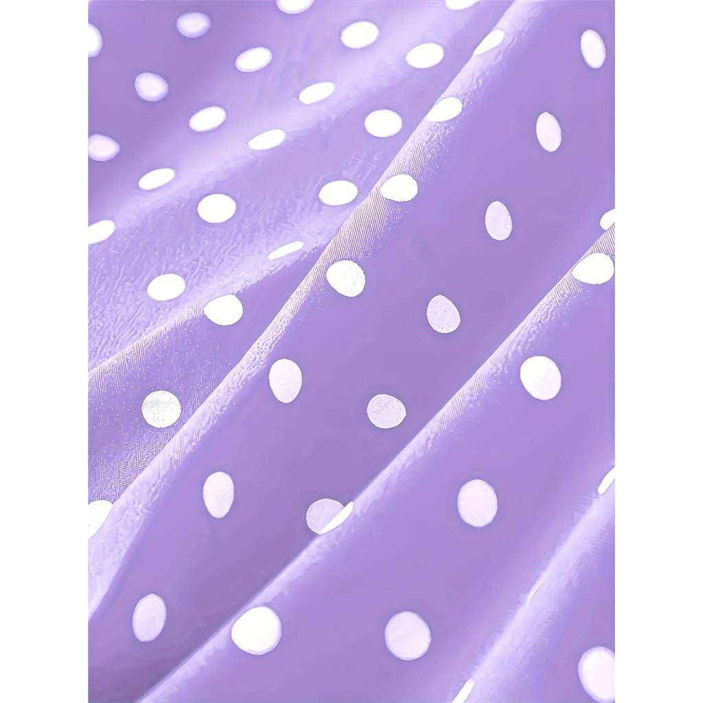 Damska piżama sukienka z krótkim rękawem z okrągłym dekoltem w kropki Wygodna sukienka