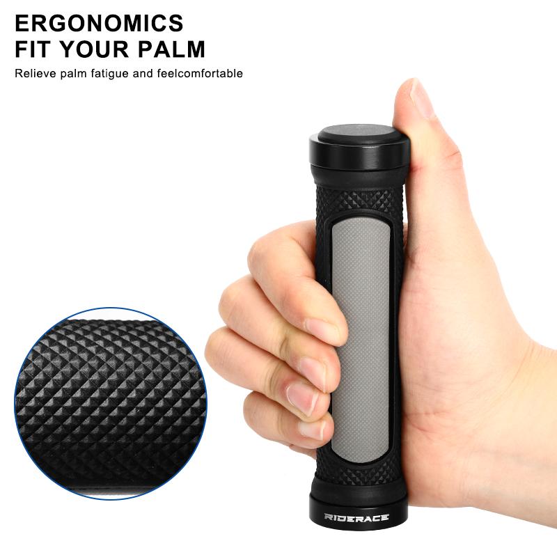 Велосипедные ручки TPR резиновые нескользящие амортизирующие накладки на руль горного велосипеда с двухсторонним стопорным кольцом из алюминиевого сплава