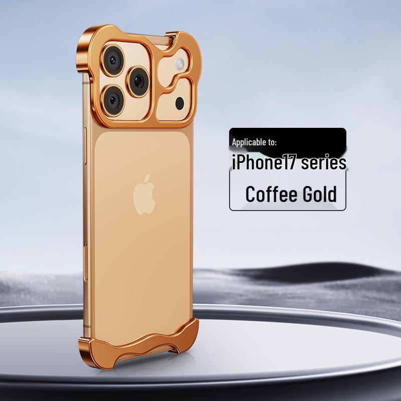 Металлический чехол-рамка для iPhone 16 Pro Max с пленкой для 15 линз, без задней панели