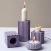 Квадратный полосатый подсвечник силиконовая форма DIY скандинавский подсвечник украшение изготовление гипс смола ремесло литьевые формы домашний декор