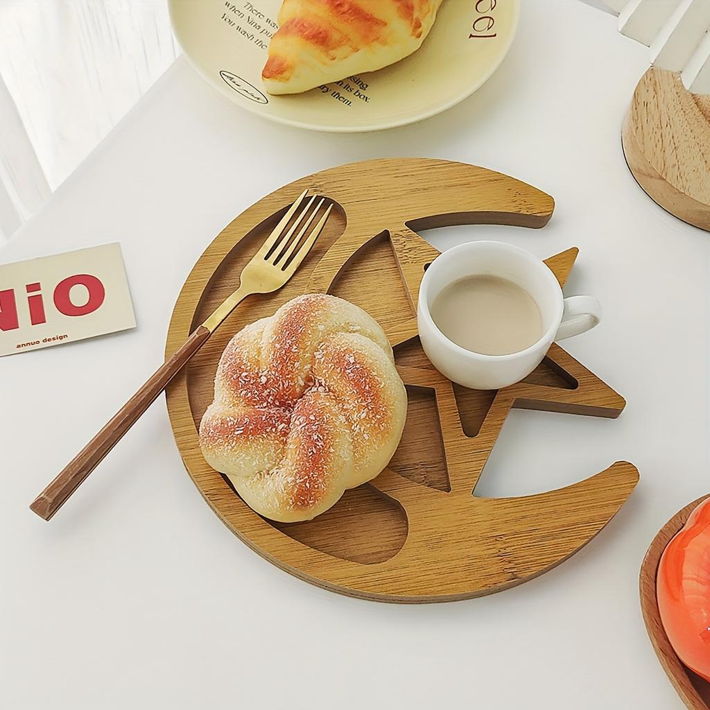 1pc-Crescent Moon and Star Serving Platter - Novelty Fruit Dessert Appetizer Tray, Home Serving Plate for Salad, BBQ, Snacks