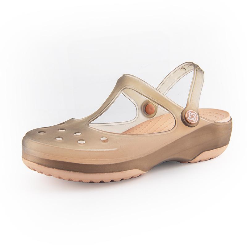 Fashion 2024 New Women's Sandals Summer Transparent Baotou Hole Shoes Nurse Shoes Beach Shoes Jelly Sandals and Slippers Mules