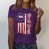 Женская повседневная футболка с принтом в честь Дня независимости, пуловер с круглым вырезом, топ с короткими рукавами