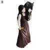 Girl Holding Horse Resin Statue Angle Pony Figurine Sculpture Home Office Living Room Desktop Decoration Ornament