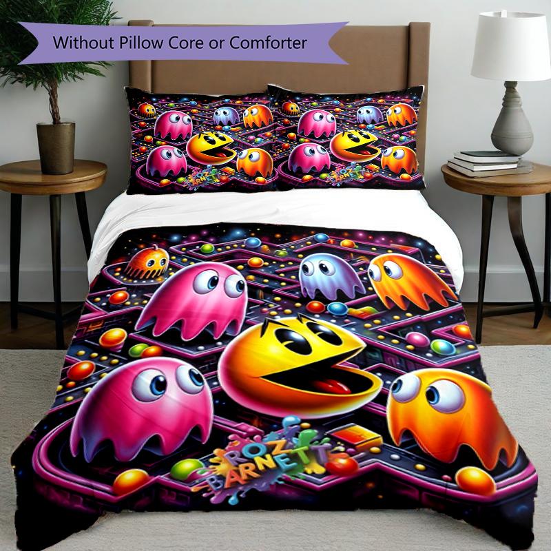 3pcs Duvet Cover Set (1*Duvet Cover + 2*Pillowcase, Without Core),game MAN Print Bedding Set, Bedroom Decor, All‑Season, Birthday Gift