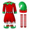 Christmas Elf Girls Costume Set Santa Helper Costume Xmas Festive Cosplay Outfit