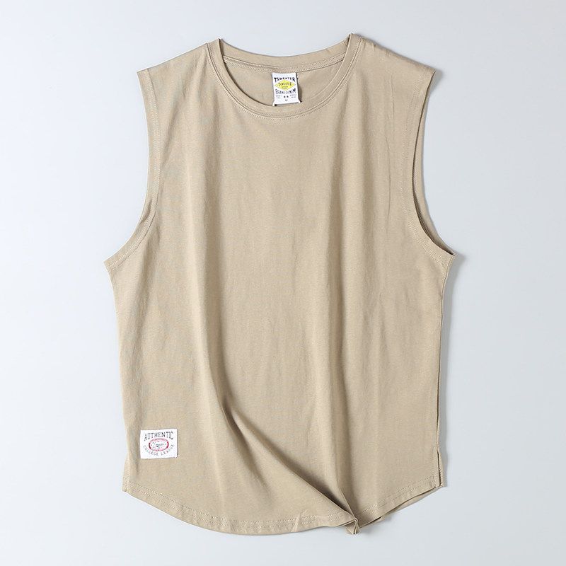 Летний хлопковый жилет с широкими плечами мужской модный бренд Универсальный свободный жилет Athleisure Безрукавка