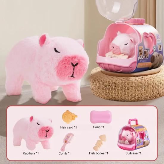 Electric Plush Capybara Toy Interactive Simulation Sound Walking Animal Toy Toddlers Boys Girls Educational Baby Tummy Time Crawling Animal Toy