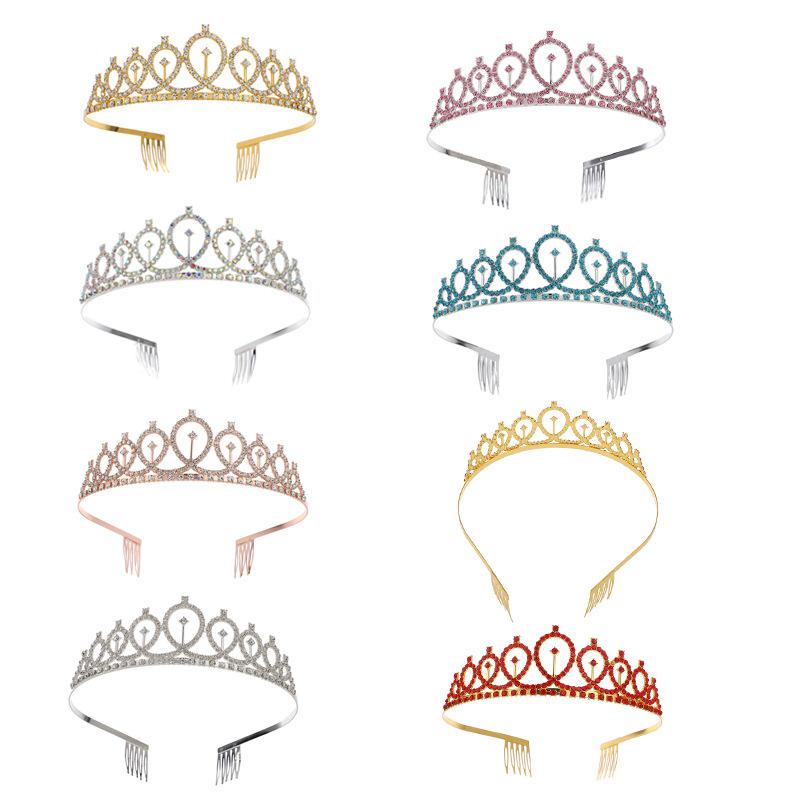 Корона на день рождения, повязка на голову, свадебная тиара, стразы, аксессуары для волос, сплав, корона, корона принцессы на день рождения