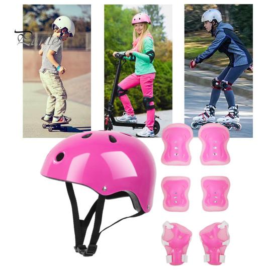 7 шт./компл. детский комплект защитного снаряжения для катания на роликовых коньках, скейтборде, велосипеде, самокате, регулируемый шлем, наколенник, налокотник, защита запястья