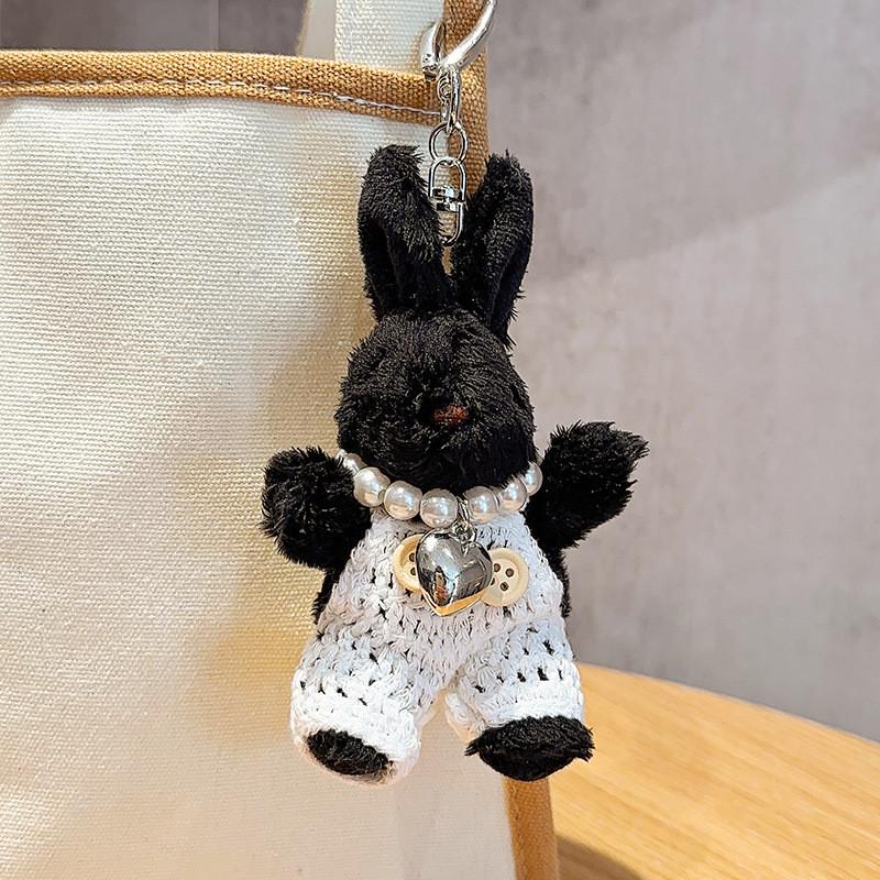 Bunny Unique Plush Keychain With Dazzling Pearl Chain Available In Soft Options Color