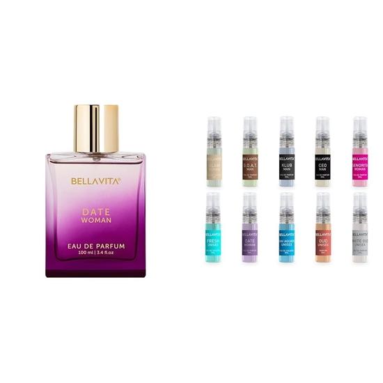 Bella Vita Luxury Date Woman Eau De Parfum для мужчин и женщин, пробная упаковка из 10 X 5 мл карманных аэрозольных духов