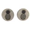 [Q6191] - Silver 'Pineapple' Handmade Earrings - 12 Mm