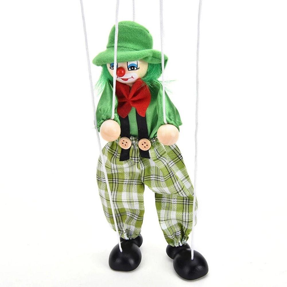 Wooden Children Gifts Joint Activity Colorful Puppet Clown Pull String Puppet Puppet Handcraft Toy