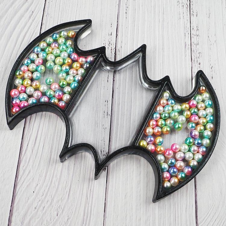 YS Halloween Earring Pendant Jewelry Box Mold Silicone Series Bat Storage Box Mirror Swing Table Ghost Mould Candle Plaster Tool