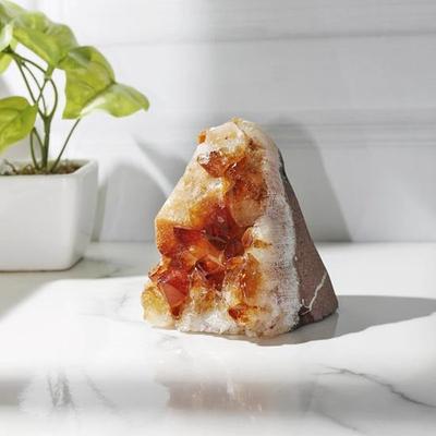 Кластер цитрина необработанный для Рейки Исцеления Васту 880-890 г Жеоды точечного кластера цитрина для украшения дома Магазин офисного стола Кристалл дома