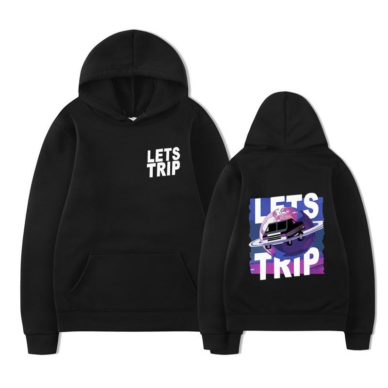 Autumn LETS TRIP Letter Printed Men's Hoodie Y2K Clothes Vintage Fashion Unisex Long Sleeve Pullovers