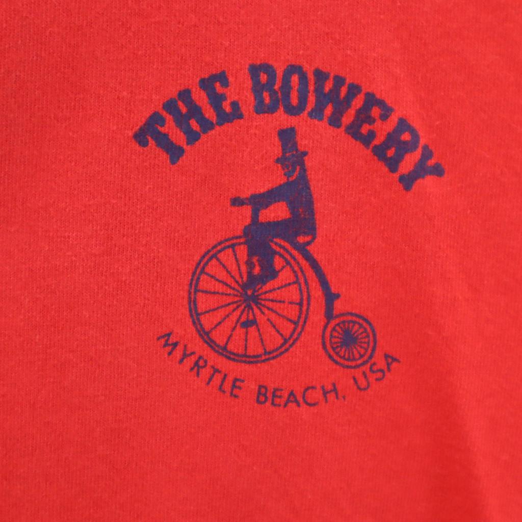 FRUIT OF THE LOOM 90s Made In USA Old Back Print BOWERY Short Sleeve T-shirt Men's Used