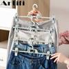 Artifi 20-Piece Non-Slip Hanger Set for Pants and Skirts, Space-Saving, Strong Clips, Long-Lasting, 360-Degree Rotation, for Slacks, Laundry, and Clot
