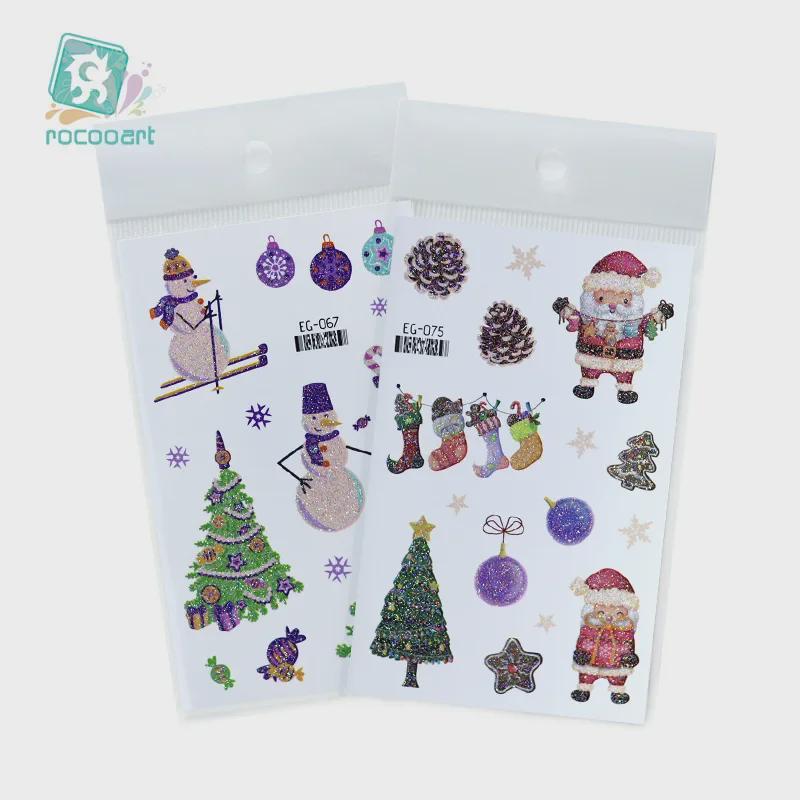«Ruikalong водонепроницаемые рождественские снежинки мультяшные блестящие татуировки наклейки для детей»