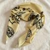 Y2K Small Square Scarf Geometric Shape Leopard Print Silk Scarf Elegant Satin Hijab  Beach