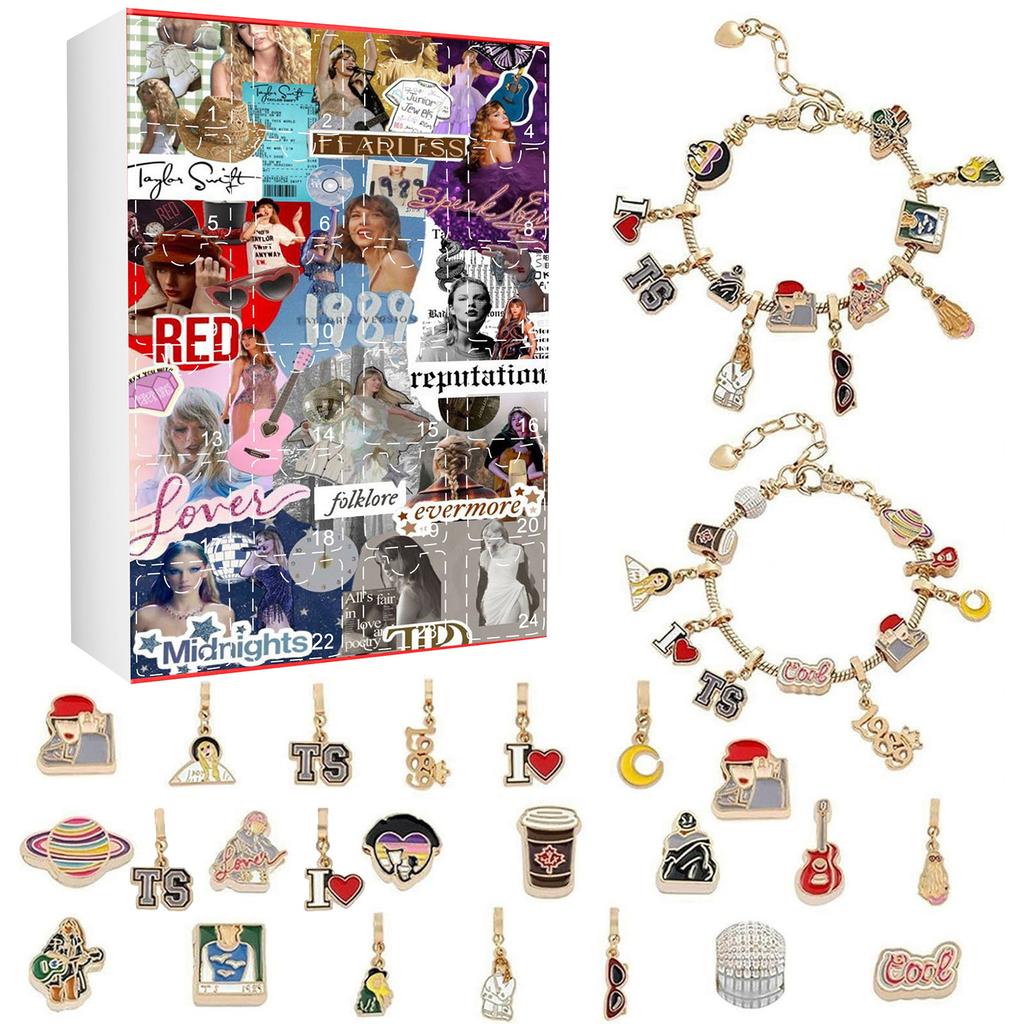 Подарки с адвент-календарем, набор для изготовления браслетов своими руками для детей и взрослых, рождественский календарь обратного отсчета на 24 дня, ювелирные подарки