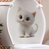 Реалистичная милая наклейка на сиденье унитаза с котенком, декор для ванной комнаты, самоклеящаяся, съемная декаль