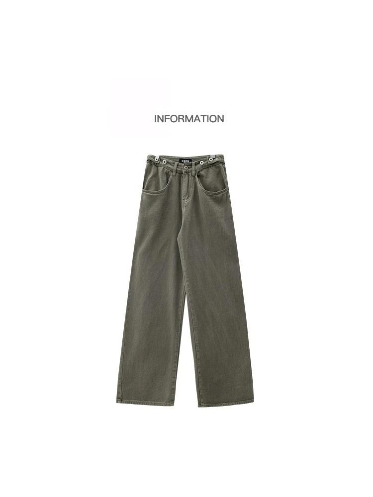 Summer New American Vintage Women Flare Jeans Camouflage High Waist Street Casual Trousers Baggy  Hip-hop Denim Pants Y2K