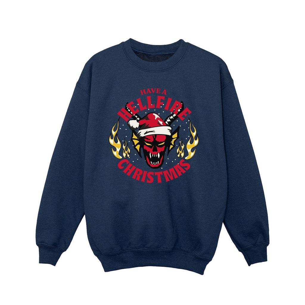Netflix Girls Stranger Things Hellfire Christmas Sweatshirt