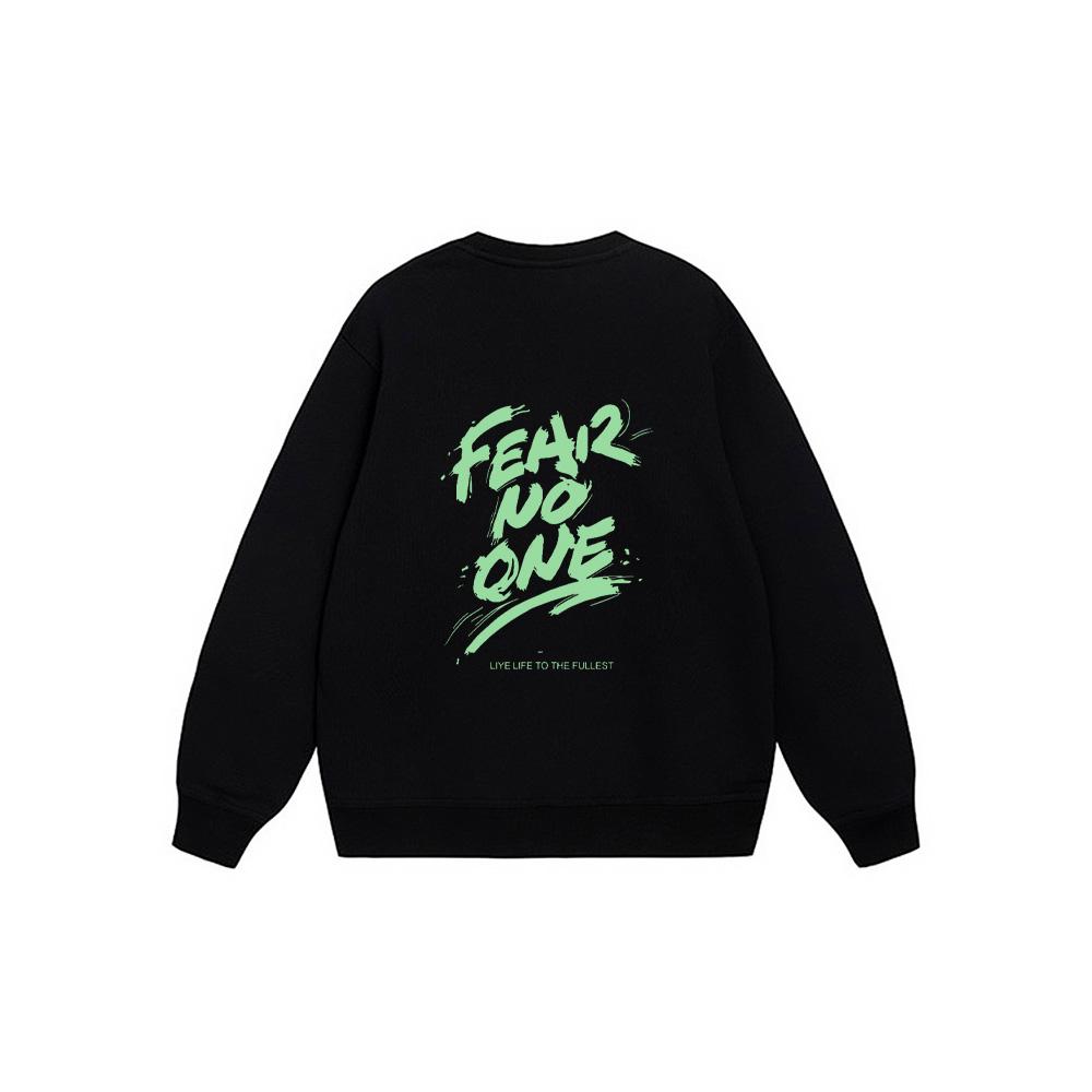 Nike Модный уличный универсальный однотонный свитшот с логотипом-буквой и круглым вырезом, унисекс, черный BV2667-010(TEAM1061-3.3.10)