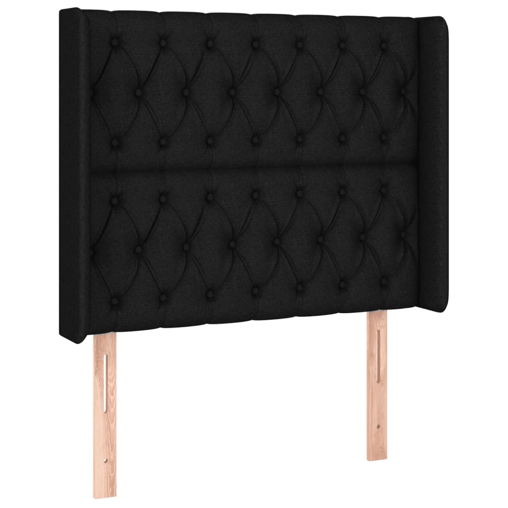 Vidaxl Zagłówek Do Łóżka Z Led, Czarny, 103X16X118/128 Cm, Tkanina
